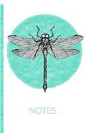 Notes: Dragonfly Aqua Modern Insect Journal Notebook