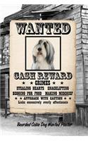 Bearded Collie Dog Wanted Poster