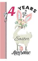 Four Years of Easter Awesome: Festive Llama Sketchbook Writing Journal Combo Book