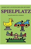 Malbücher für 2-Jährige (Spielplatz): Dieses Buch enthält 40 farbige Seiten mit extra dicken Linien, mit denen die Frustration verringert und das Selbstvertrauen gestärkt werden soll. Di(15 Malbücher Für 2-Jährige)