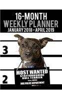 2018-2019 Weekly Planner - Most Wanted Staffie (Staffordshire Bull Terrier): Daily Diary Monthly Yearly Calendar Large 8.5" X 11" Schedule Journal Organizer(47 Dog Planners 2018-2019)