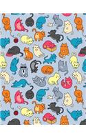 My Big Fat Journal Notebook For Cat Lovers Fun Cat Pattern 2: Jumbo Sized Ruled Notebook Journal - 300 Plus Lined and Numbered Pages With Index For Journaling, Writing, Planning and Doodling In Large 8.5 by 11 (7 Whopper Lined Journal)