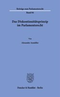 Das Diskontinuitatsprinzip Im Parlamentsrecht