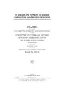 VA research and nonprofit VA research corporations and education foundations