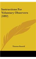 Instructions For Voluntary Observers (1892)
