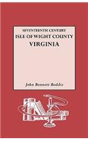 Seventeenth Century Isle of Wight Co., Virginia