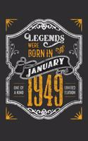 Legends Were Born in January 1949 One Of A Kind Limited Edition