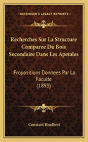 Recherches Sur La Structure Comparee Du Bois Secondaire Dans Les Apetales