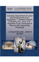 Colorado Department of Labor and Employment et al., Appellants, V. Western Electric Company, Inc., et al. U.S. Supreme Court Transcript of Record with Supporting Pleadings