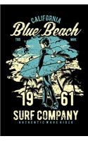 California Blue Beach 1961 Surf Company Authentic Wave Rider