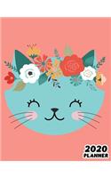 2020: Weekly & Monthly Planner: Jan 1, 2020 to Dec 31, 2020: Cute Cat One Year Weekly Planner & Schedule Agenda with Inspirational Quotes