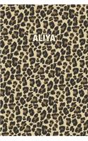 Aliya: Personalized Notebook - Leopard Print (Animal Pattern). Blank College Ruled (Lined) Journal for Notes, Journaling, Diary Writing. Wildlife Theme Des