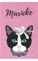Marieke Katzen-Malbuch / Notizbuch Tagebuch: Individuelles personalisiertes blanko Mädchen & Frauen Namen Notizbuch, blanko DIN A5 Seiten. Ideal als Uni ... Weihnachts & Geburtstags Geschenk fü