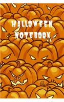 Halloween Notebook: Orange Pumpkins Lined Paper Halloween Composition Book Creepy Scary Journal And Diary 100 Pages For Kids And Teens