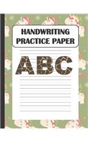 Handwriting Practice Paper ABC: Handwriting Paper For Kids: ABC First writing Blank Dotted Lined Sheets Notebook for K-3 Students,120 pages, 8.5x11 (Magical Christmas Unicorn theme