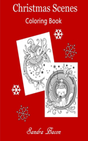 Christmas Scenes Coloring Book: Santa Candles Angels Christmas Scenes