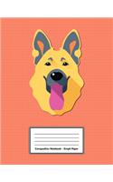 Composition Notebook - Graph Paper: Red German Shepherd - 109 pages 8.5"x11" - White Blank 5x5 Exercise Book - School Subject - Gift For Kids Teenager Adult Teacher Student - Journal -
