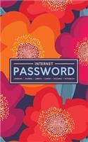 Internet Password Logbook - Journal - Libreta - Cahier - Taccuino - Notizbuch: 100 Page Password Book to Track & Organize Your Computer Logins, Internet Addresses & Usernames: Orange & Violet Flowers 159-2