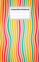 Composition notebook Vintage-Rainbow Colorful Striped Seamless for Writing Notes and To-Do List