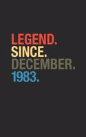 Legend Since December 1983: Graph Paper Notebook - 36 years old Birthday Gift or 36th Anniversary Gift Idea