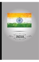 Flag of India Journal: 6 x 9" - Notebook, Diary, Doodle, Write, Notes, Sketch Pad, Blank Book