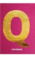 Q Notebook: Letter 'q' Notebook, Composition, Exercise or Log Study Book - Blue Cover