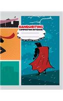 Handwriting primary composition notebook, 8 x 10 inch 200 page, comic superhero