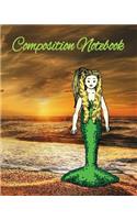 Composition Notebook: Mermaid Theme Wide Ruled Lined Paperback Notebook For School Or Personal Use