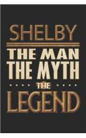 Shelby The Man The Myth The Legend: Shelby Notebook Journal 6x9 Personalized Customized Gift For Someones Surname Or First Name is Shelby