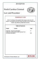 North Carolina Criminal Law and Procedure-Pamphlet 38