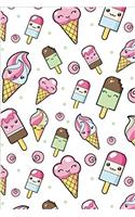 Pink and Green Ice Cream Kawaii Journal