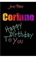 Corinne: Happy Birthday To you Sheet 9x6 Inches 120 Pages with bleed - A Great Happybirthday Gift