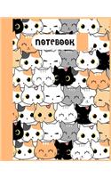 Composition Notebook: Funny Cute Crazy Cat Lady Blank Wide Ruled Notebook for Students, Teachers, Kids, Girls and Teens Funny Pretty Kitten Love Wide Lined Journal for Sc