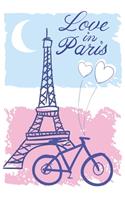 Notebook Love in Paris: Blank Notebook, 150 sheets, with dotgrid and artistic cover for France and Paris Fans, Travel and Lovers. 6 X 9 inches (15,24 cm X 22,86 cm)