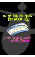 No Matter The Miles Between Us, A Part Of Me Is Always With You: All Purpose 6x9 Blank Lined Notebook Journal Way Better Than A Card Trendy Unique Gift Black Airplane Internet Friends