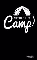 Nature Life Camp: Kariertes A5 Notizbuch oder Heft für Schüler, Studenten und Erwachsene