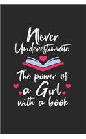 Power of a girl with books Notebook: Notebook / 6x9 Zoll / 120 dotted Pages