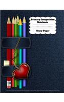 Primary Composition Notebook Story Paper For Girls Grades K-2 Journal Dashed Midline And Picture Space School Exercise Book 100 Story Pages