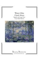 Water-Lilies Cross Stitch Pattern - Claude Monet: Regular and Large Print Cross Stitch Pattern