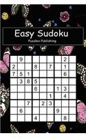 Easy Sudoku: Sudoku Puzzle Game for Beginers with Beautiful Night Butterflies Flying Cover