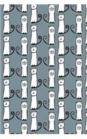 Bullet Journal Notebook for Cat Lovers Funny Tall Cats Pattern 10: 112 Page Numbered Graph Style Grid Bullet Journal with Index Pages and Key Pages in Portable 6 X 9 Size.