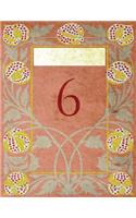 Monogram "6" Sketchbook: Blank Art Pad Notebook Journal