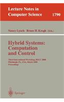 Hybrid Systems: Computation and Control