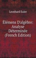 Elemens D'algebre: Analyse Determinee (French Edition)