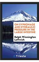 On Syphonage and Hydraulic Pressure in the Large Intestine