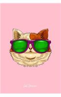 Cat Journal: Lined Journal - Cat Wearing Sunglasses Funny Cool Pet Animal Lover Gift - Pink Ruled Diary, Prayer, Gratitude, Writing, Travel, Notebook For Men Wom