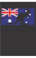 Notebook: Australian Flag Kangaroo Australia Gift Dot Grid 6x9 120 Pages Journal
