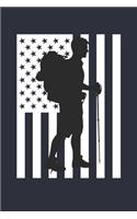 Fourth of July Gift for Hiker - American Flag Hiking Notebook - USA Flag Hiking Journal