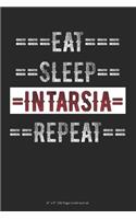 Eat Sleep Intarsia Repeat: 6 x 9 100 Page Lined Journal