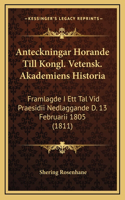 Anteckningar Horande Till Kongl. Vetensk. Akademiens Historia